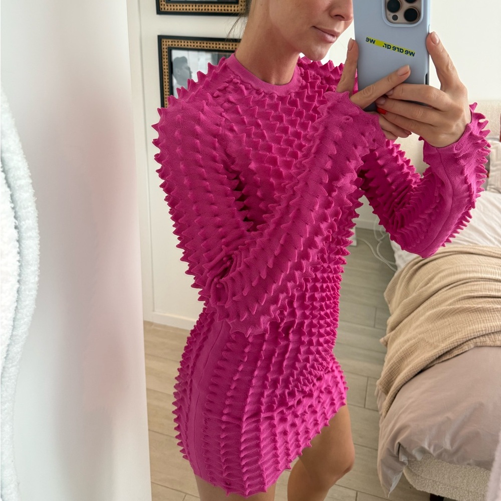 Pink Textured Women's Dress. H&M limited. New. Size S - Picture 7 of 15